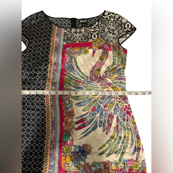 JustCavalli Roberto Cavalli 100% Silk  Bandana Print Mini Dress Size 42 (US 6) - Picture 10 of 16